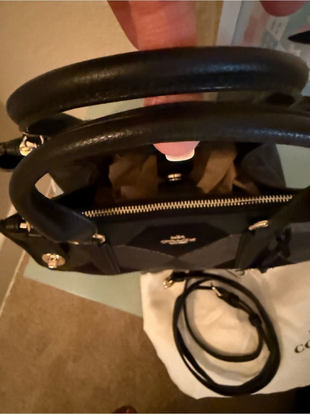 Coach Leather & Suede Patchwork 2 Way Bag with Dustbag - Picture 5 of 15